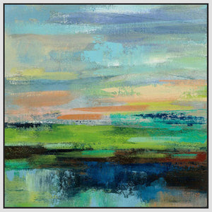 5531388_FW1 'Delmar Sunset II' by artist Silvia Vassileva - Wall Art Print on Textured Fine Art Canvas or Paper - Digital Giclee reproduction of art painting. Red Sky Art is India's Online Art Gallery for Home Decor - 553_48499