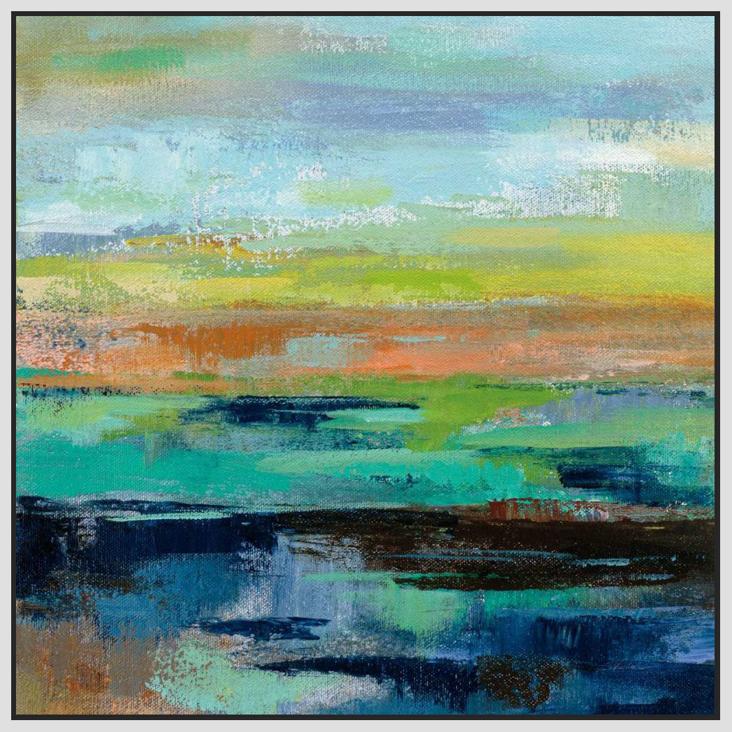 5531389_FW1 'Delmar Sunset III' by artist Silvia Vassileva - Wall Art Print on Textured Fine Art Canvas or Paper - Digital Giclee reproduction of art painting. Red Sky Art is India's Online Art Gallery for Home Decor - 553_48517