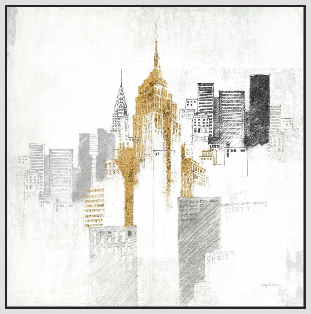5531393_FW1 'Empire State Building No Words' by artist Avery Tillmon - Wall Art Print on Textured Fine Art Canvas or Paper - Digital Giclee reproduction of art painting. Red Sky Art is India's Online Art Gallery for Home Decor - 553_49633