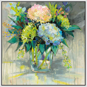 5531403_FW1 'Hydrangeas from the Garden' by artist Jeanette Vertentes - Wall Art Print on Textured Fine Art Canvas or Paper - Digital Giclee reproduction of art painting. Red Sky Art is India's Online Art Gallery for Home Decor - 553_53183