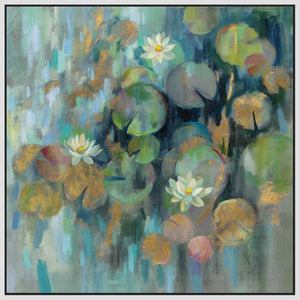 5531406_FW1 'Magic Lily Pond' by artist Silvia Vassileva - Wall Art Print on Textured Fine Art Canvas or Paper - Digital Giclee reproduction of art painting. Red Sky Art is India's Online Art Gallery for Home Decor - 553_54372