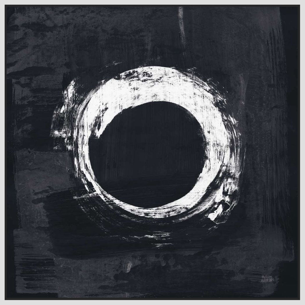 5531413_FW1 'Zen Circle I Black Crop' by artist Melissa Averinos - Wall Art Print on Textured Fine Art Canvas or Paper - Digital Giclee reproduction of art painting. Red Sky Art is India's Online Art Gallery for Home Decor - 553_54813