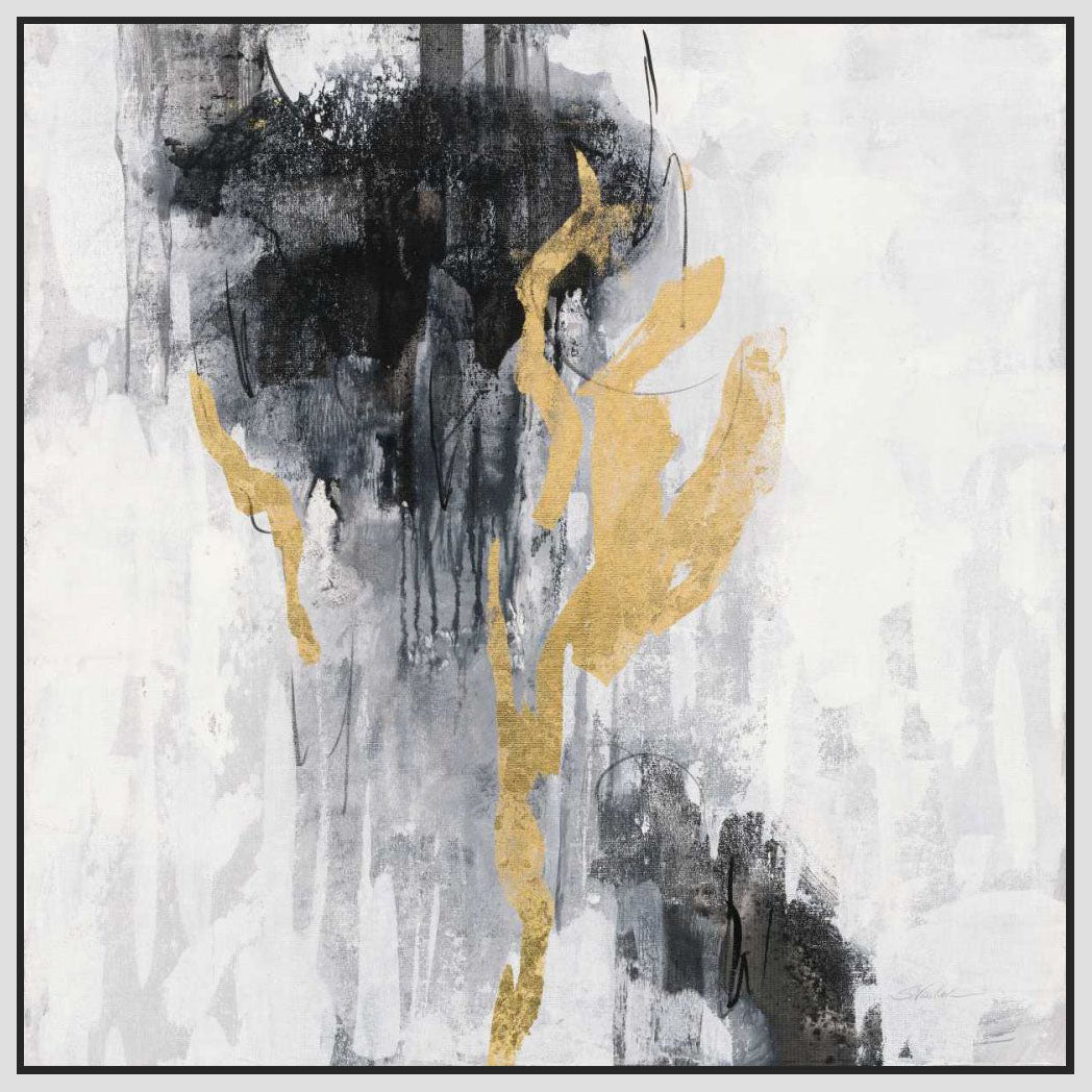 5531438_FW1 'Golden Rain II' by artist Silvia Vassileva - Wall Art Print on Textured Fine Art Canvas or Paper - Digital Giclee reproduction of art painting. Red Sky Art is India's Online Art Gallery for Home Decor - 553_66085