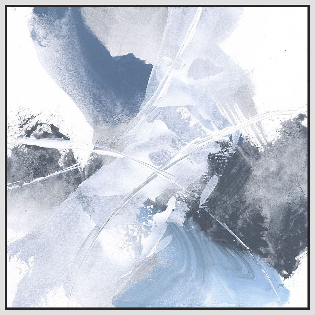 5531450_FW1 'White Line Blues II' by artist Chris Paschke - Wall Art Print on Textured Fine Art Canvas or Paper - Digital Giclee reproduction of art painting. Red Sky Art is India's Online Art Gallery for Home Decor - 553_74343