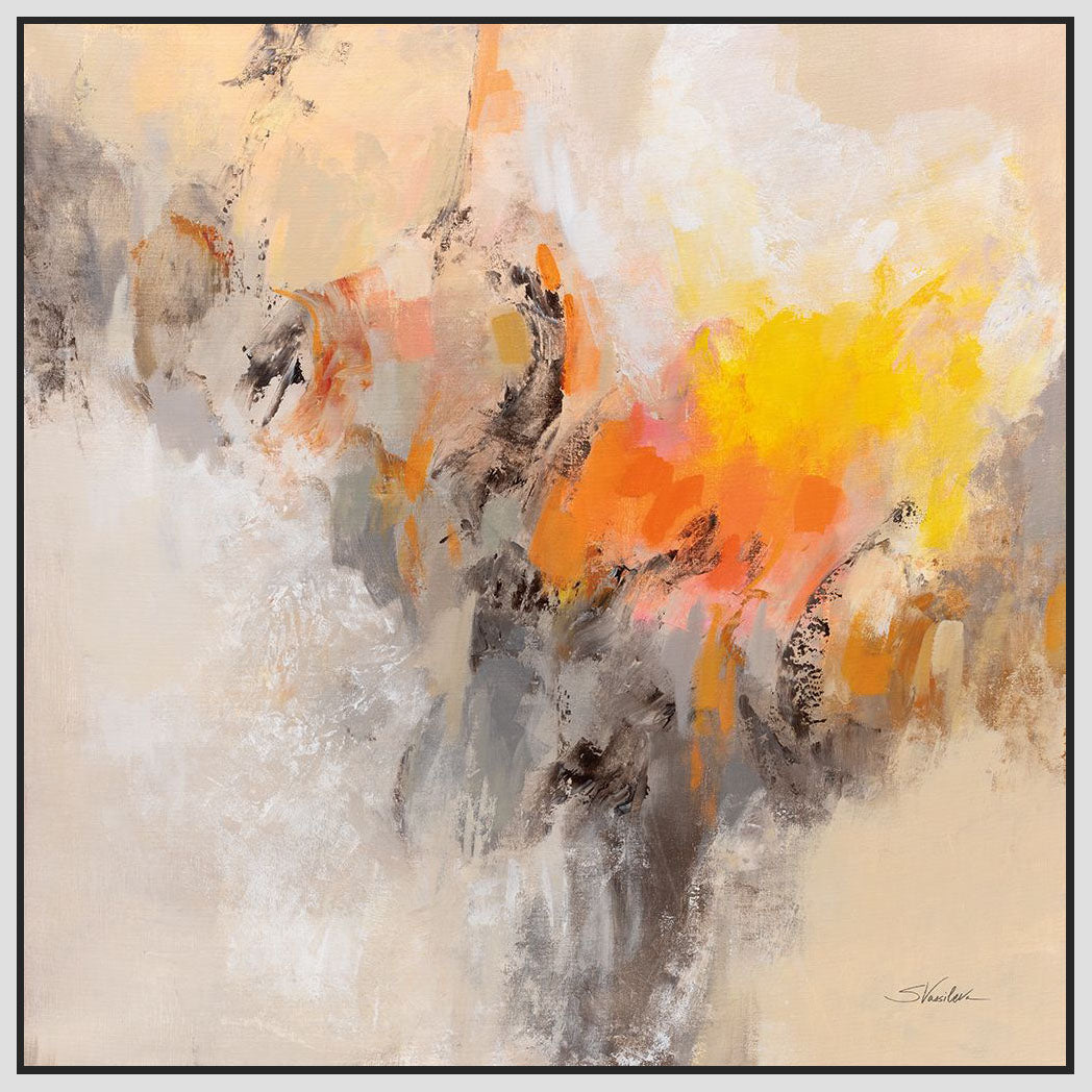 5531090_FW1 'Tangerine Glow' by artist Silvia Vassileva - Wall Art Print on Textured Fine Art Canvas or Paper - Digital Giclee reproduction of art painting. Red Sky Art is India's Online Art Gallery for Home Decor - 553_86368