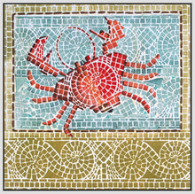 8170026_FW1 'Mosaic Crab' by artist Susan Gillette - Wall Art Print on Textured Fine Art Canvas or Paper - Digital Giclee reproduction of art painting. Red Sky Art is India's Online Art Gallery for Home Decor - 817_75299