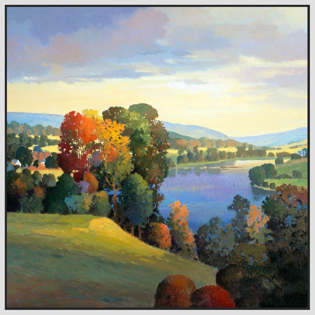 8170048_FW1 'Hill And Valley III' by artist Max Hayslette - Wall Art Print on Textured Fine Art Canvas or Paper - Digital Giclee reproduction of art painting. Red Sky Art is India's Online Art Gallery for Home Decor - 817_78136