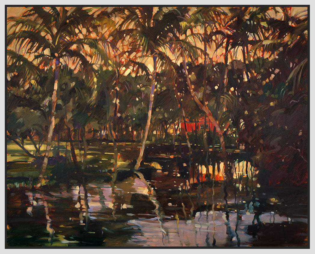 8170255_FW1 'Tropical Reflections' by artist Darrell Hill - Wall Art Print on Textured Fine Art Canvas or Paper - Digital Giclee reproduction of art painting. Red Sky Art is India's Online Art Gallery for Home Decor - 817_81897