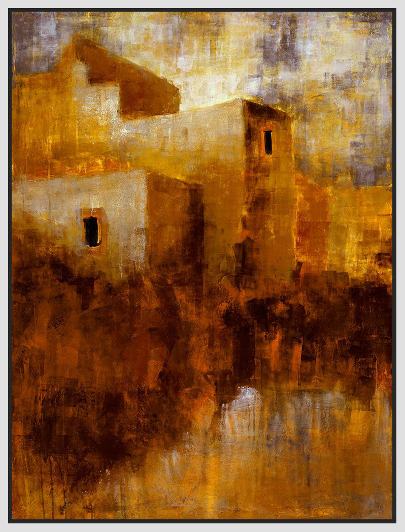 8170154_FW1 'Dwelling at Dusk' by artist Sarah Tanner - Wall Art Print on Textured Fine Art Canvas or Paper - Digital Giclee reproduction of art painting. Red Sky Art is India's Online Art Gallery for Home Decor - 817_86448