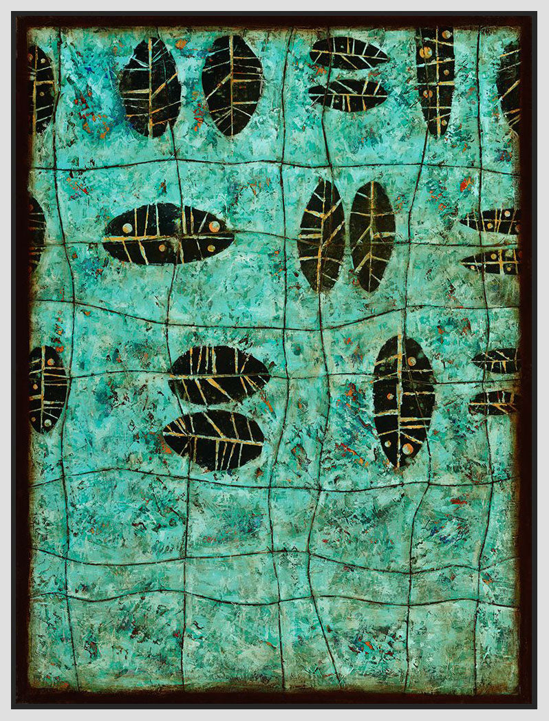 8170157_FW1 'Patterns Topaz' by artist Debbie Angell - Wall Art Print on Textured Fine Art Canvas or Paper - Digital Giclee reproduction of art painting. Red Sky Art is India's Online Art Gallery for Home Decor - 817_87338