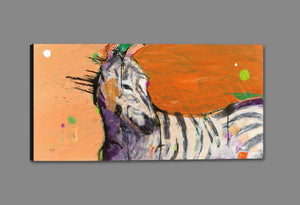 5531497_GS1 'Zebra' by artist Kellie Day - Wall Art Print on Textured Fine Art Canvas or Paper - Digital Giclee reproduction of art painting. Red Sky Art is India's Online Art Gallery for Home Decor - 553_17363