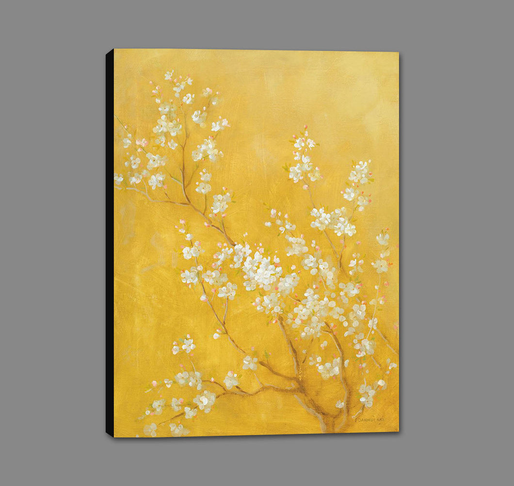 5531200_GS1 'White Cherry Blossoms II' by artist Danhui Nai - Wall Art Print on Textured Fine Art Canvas or Paper - Digital Giclee reproduction of art painting. Red Sky Art is India's Online Art Gallery for Home Decor - 553_26635