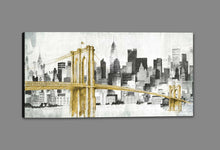 5531499_GS1 'New York Skyline I Yellow Bridge no Words' by artist Avery Tillmon - Wall Art Print on Textured Fine Art Canvas or Paper - Digital Giclee reproduction of art painting. Red Sky Art is India's Online Art Gallery for Home Decor - 553_26766