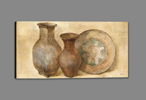 5531496_GS1 'Woven Vessels II Crop' by artist Albena Hristova - Wall Art Print on Textured Fine Art Canvas or Paper - Digital Giclee reproduction of art painting. Red Sky Art is India's Online Art Gallery for Home Decor - 553_4838