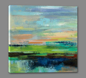 5531388_GS1 'Delmar Sunset II' by artist Silvia Vassileva - Wall Art Print on Textured Fine Art Canvas or Paper - Digital Giclee reproduction of art painting. Red Sky Art is India's Online Art Gallery for Home Decor - 553_48499