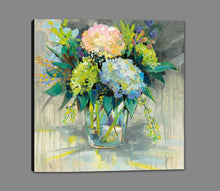 5531403_GS1 'Hydrangeas from the Garden' by artist Jeanette Vertentes - Wall Art Print on Textured Fine Art Canvas or Paper - Digital Giclee reproduction of art painting. Red Sky Art is India's Online Art Gallery for Home Decor - 553_53183