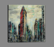5531408_GS1 'Manhattan Flatiron Building' by artist Silvia Vassileva - Wall Art Print on Textured Fine Art Canvas or Paper - Digital Giclee reproduction of art painting. Red Sky Art is India's Online Art Gallery for Home Decor - 553_54377