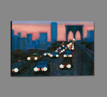 5531530_GS1 'Brooklyn Bridge Evening' by artist James Wiens - Wall Art Print on Textured Fine Art Canvas or Paper - Digital Giclee reproduction of art painting. Red Sky Art is India's Online Art Gallery for Home Decor - 553_65983