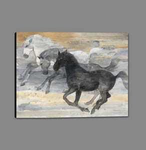 5531540_GS1 'Prancing Trio' by artist Albena Hristova - Wall Art Print on Textured Fine Art Canvas or Paper - Digital Giclee reproduction of art painting. Red Sky Art is India's Online Art Gallery for Home Decor - 553_67724