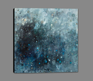 5531107_GS1 'Rain in Gray and Blue' by artist Danhui Nai - Wall Art Print on Textured Fine Art Canvas or Paper - Digital Giclee reproduction of art painting. Red Sky Art is India's Online Art Gallery for Home Decor - 553_88192