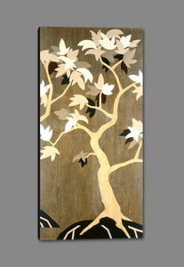 8170110_GS1 'Leaves of Fortune 2' by artist Mary Calkins - Wall Art Print on Textured Fine Art Canvas or Paper - Digital Giclee reproduction of art painting. Red Sky Art is India's Online Art Gallery for Home Decor - 817_79685