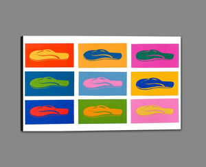 8170244_GS1 'Flip Flop Heaven' by artist Sharyn Sowell - Wall Art Print on Textured Fine Art Canvas or Paper - Digital Giclee reproduction of art painting. Red Sky Art is India's Online Art Gallery for Home Decor - 817_81153