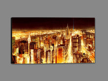 8170197_GS1 'Manhattan Panoramic Nocturne' by artist Christopher Farrell - Wall Art Print on Textured Fine Art Canvas or Paper - Digital Giclee reproduction of art painting. Red Sky Art is India's Online Art Gallery for Home Decor - 817_81948