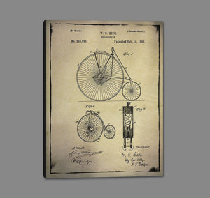 8170159_GS1 'Bicycle Patent 1 Buff' by artist GI ArtLab - Wall Art Print on Textured Fine Art Canvas or Paper - Digital Giclee reproduction of art painting. Red Sky Art is India's Online Art Gallery for Home Decor - 817_88564
