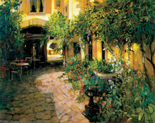222001_C1 'Courtyard - Alsace' by artist Philip Craig - Wall Art Print on Textured Fine Art Canvas or Paper - Digital Giclee reproduction of art painting. Red Sky Art is India's Online Art Gallery for Home Decor - 111_2214