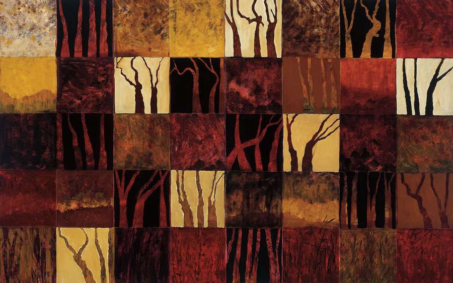 222016_C1 'Dark Trees' by artist Gail Altschuler - Wall Art Print on Textured Fine Art Canvas or Paper - Digital Giclee reproduction of art painting. Red Sky Art is India's Online Art Gallery for Home Decor - 111_4066