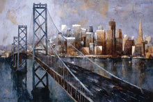 222244_C1 'The Bay Bridge' by artist Marti Bofarull - Wall Art Print on Textured Fine Art Canvas or Paper - Digital Giclee reproduction of art painting. Red Sky Art is India's Online Art Gallery for Home Decor - 111_BMP337