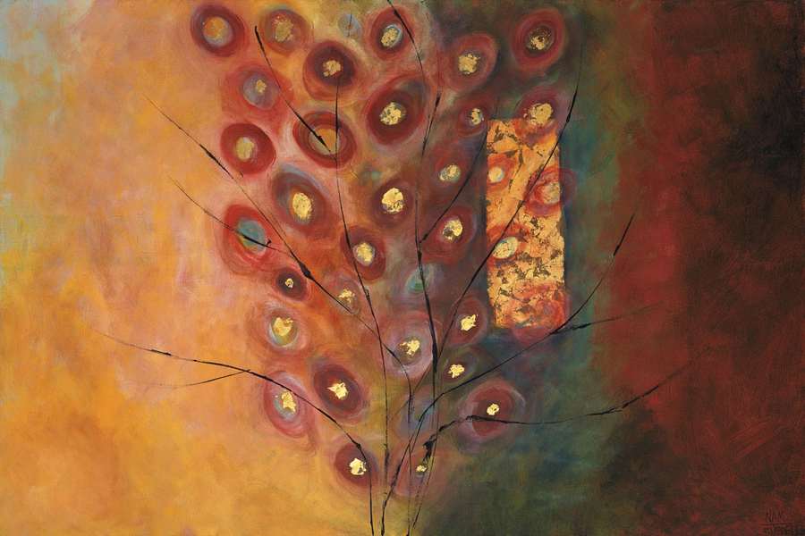 222299_C1 'The Silent Life of Trees II' by artist Natalia Morley Russell - Wall Art Print on Textured Fine Art Canvas or Paper - Digital Giclee reproduction of art painting. Red Sky Art is India's Online Art Gallery for Home Decor - 111_MNP301