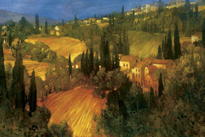 222329_C1 'Hillside - Tuscany' by artist Philip Craig - Wall Art Print on Textured Fine Art Canvas or Paper - Digital Giclee reproduction of art painting. Red Sky Art is India's Online Art Gallery for Home Decor - 111_POD5099