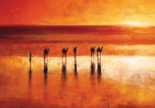 45192_C1 - titled 'Camel Crossing' by artist Jonathan Sanders - Wall Art Print on Textured Fine Art Canvas or Paper - Digital Giclee reproduction of art painting. Red Sky Art is India's Online Art Gallery for Home Decor - 55_WDC21183