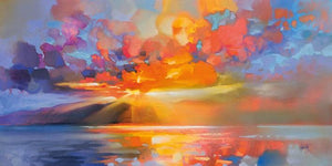 45106_C1 - titled 'Arran Equinox' by artist Scott Naismith - Wall Art Print on Textured Fine Art Canvas or Paper - Digital Giclee reproduction of art painting. Red Sky Art is India's Online Art Gallery for Home Decor - 55_WDC93307