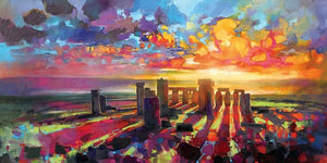 45112_C1 - titled 'Stonehenge Equinox' by artist Scott Naismith - Wall Art Print on Textured Fine Art Canvas or Paper - Digital Giclee reproduction of art painting. Red Sky Art is India's Online Art Gallery for Home Decor - 55_WDC93336