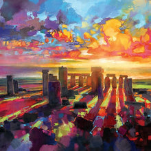 45175_C1 - titled 'Stonehenge Equinox' by artist Scott Naismith - Wall Art Print on Textured Fine Art Canvas or Paper - Digital Giclee reproduction of art painting. Red Sky Art is India's Online Art Gallery for Home Decor - 55_WDC98337