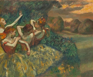 60244_C1_- titled 'Four Dancers' by artist Edgar Degas - Wall Art Print on Textured Fine Art Canvas or Paper - Digital Giclee reproduction of art painting. Red Sky Art is India's Online Art Gallery for Home Decor - D2493