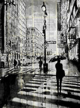 60211_C1_- titled 'Manhattan Moment' by artist Loui Jover - Wall Art Print on Textured Fine Art Canvas or Paper - Digital Giclee reproduction of art painting. Red Sky Art is India's Online Art Gallery for Home Decor - J861