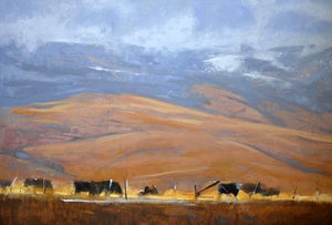 60110_C1_- titled 'North Powder Cows' by artist Todd Telander - Wall Art Print on Textured Fine Art Canvas or Paper - Digital Giclee reproduction of art painting. Red Sky Art is India's Online Art Gallery for Home Decor - T1642