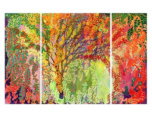 60262_C1_- titled 'Immersed in Summer A B C - 3 Panel Triptych' by artist Jennifer Lommers - Wall Art Print on Textured Fine Art Canvas or Paper - Digital Giclee reproduction of art painting. Red Sky Art is India's Online Art Gallery for Home Decor - TRYP1