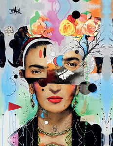 45193_C1_- titled 'Kahlo Analytica' by artist Loui Jover - Wall Art Print on Textured Fine Art Canvas or Paper - Digital Giclee reproduction of art painting. Red Sky Art is India's Online Art Gallery for Home Decor - WDC100620