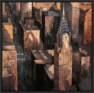 222242_FB1 'Chrysler Building View' by artist Marti Bofarull - Wall Art Print on Textured Fine Art Canvas or Paper - Digital Giclee reproduction of art painting. Red Sky Art is India's Online Art Gallery for Home Decor - 111_BMP318