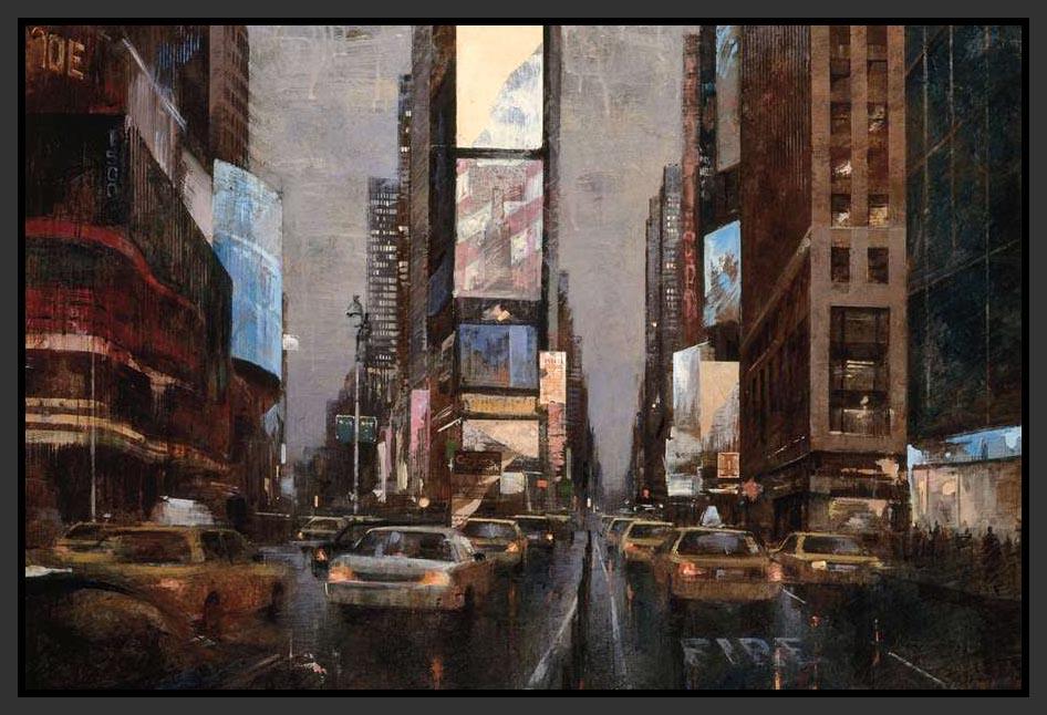 222243_FB1 'City Lights' by artist Marti Bofarull - Wall Art Print on Textured Fine Art Canvas or Paper - Digital Giclee reproduction of art painting. Red Sky Art is India's Online Art Gallery for Home Decor - 111_BMP335