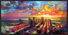 45112_FB1 - titled 'Stonehenge Equinox' by artist Scott Naismith - Wall Art Print on Textured Fine Art Canvas or Paper - Digital Giclee reproduction of art painting. Red Sky Art is India's Online Art Gallery for Home Decor - 55_WDC93336
