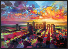 45129_FB1 - titled 'Stonehenge Equinox' by artist Scott Naismith - Wall Art Print on Textured Fine Art Canvas or Paper - Digital Giclee reproduction of art painting. Red Sky Art is India's Online Art Gallery for Home Decor - 55_WDC96373