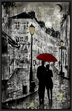 60210_FB1_- titled 'Rainy Promenade' by artist Loui Jover - Wall Art Print on Textured Fine Art Canvas or Paper - Digital Giclee reproduction of art painting. Red Sky Art is India's Online Art Gallery for Home Decor - J821