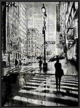 60211_FB1_- titled 'Manhattan Moment' by artist Loui Jover - Wall Art Print on Textured Fine Art Canvas or Paper - Digital Giclee reproduction of art painting. Red Sky Art is India's Online Art Gallery for Home Decor - J861