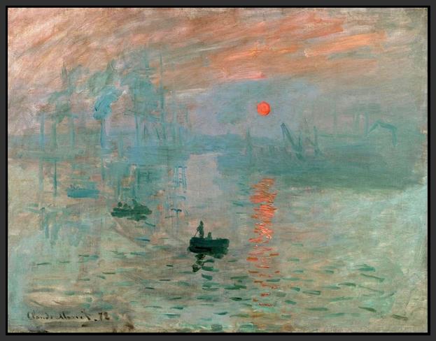 60201_FB1_- titled 'Impression, Sunrise ' by artist  Claude Monet - Wall Art Print on Textured Fine Art Canvas or Paper - Digital Giclee reproduction of art painting. Red Sky Art is India's Online Art Gallery for Home Decor - M2037