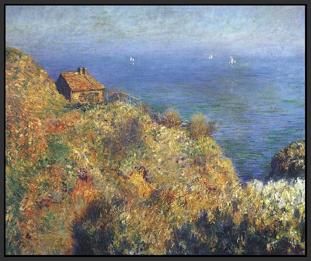 60223_FB1_- titled 'Fisherman’s Lodge at Varengeville ' by artist  Claude Monet - Wall Art Print on Textured Fine Art Canvas or Paper - Digital Giclee reproduction of art painting. Red Sky Art is India's Online Art Gallery for Home Decor - M2105